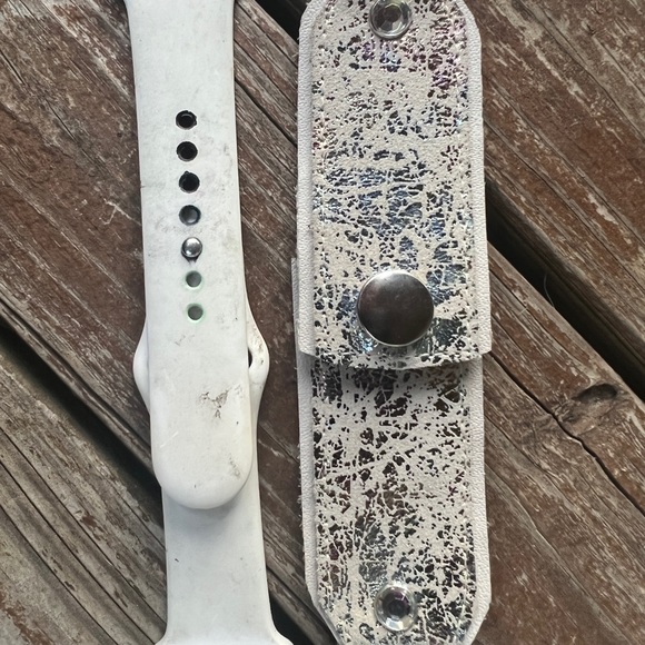 Mermaid.cream leather Apple Watch bow band similiar to spark*l - Picture 2 of 8